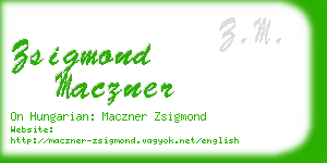zsigmond maczner business card